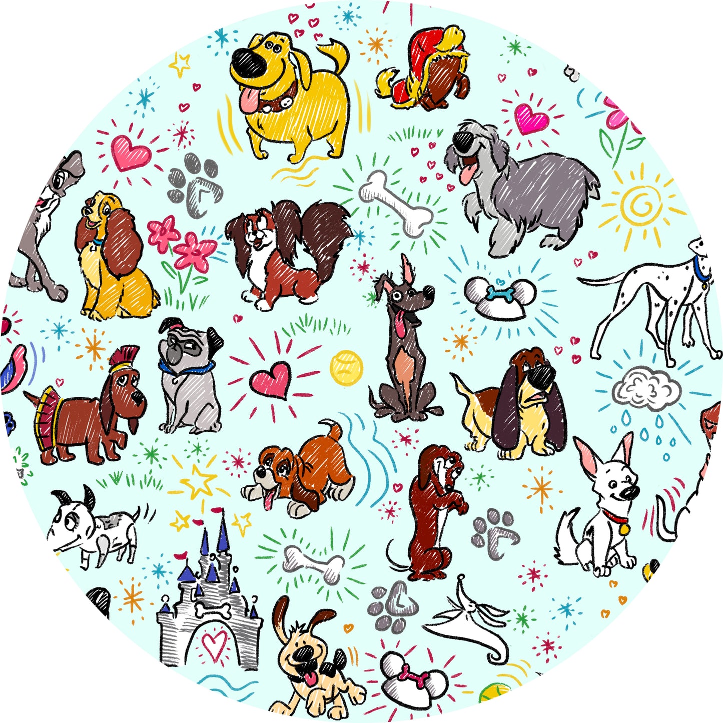 Blue Pups Bamboo Dog Bandana