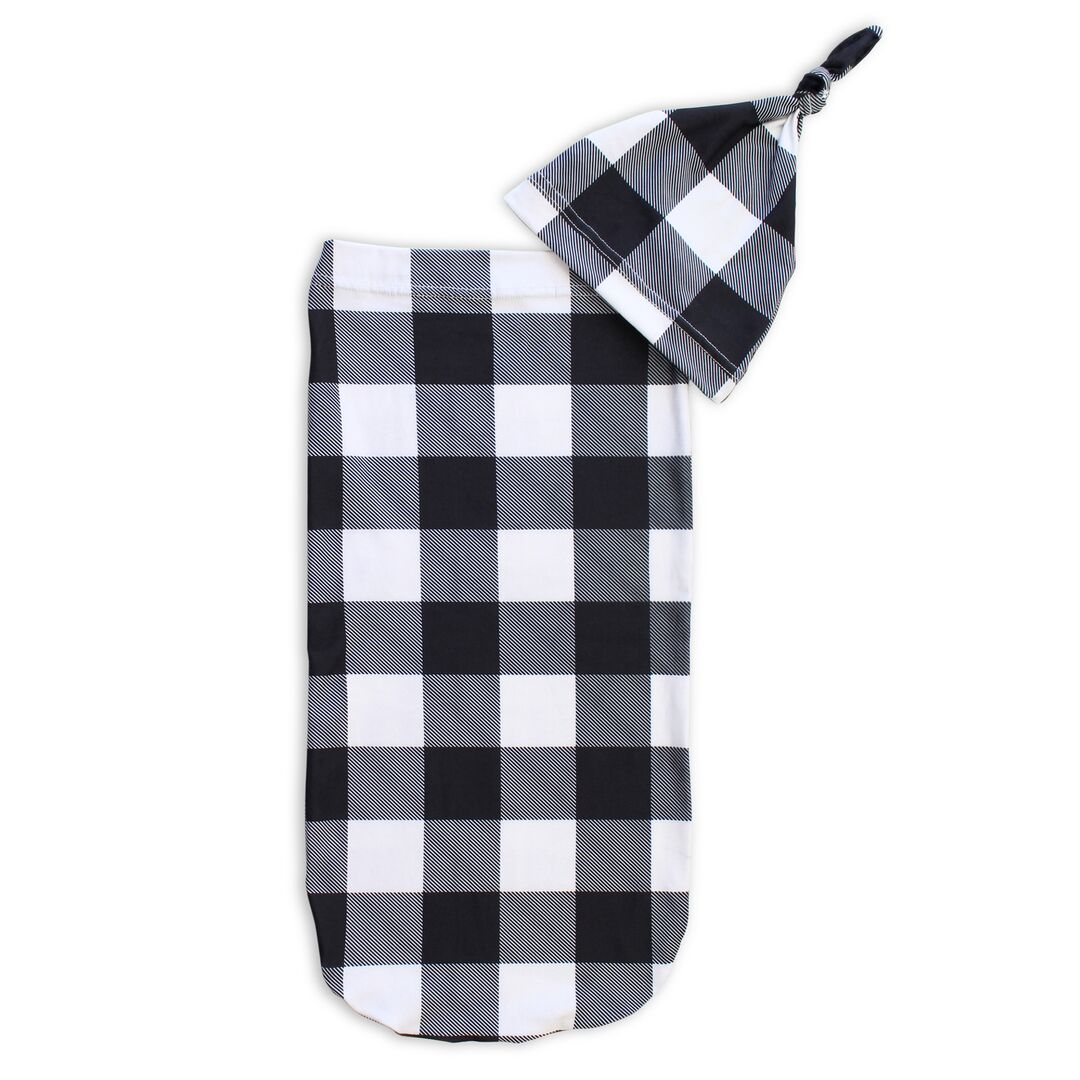 Cutie Cocoon™ Black & White Buffalo Plaid