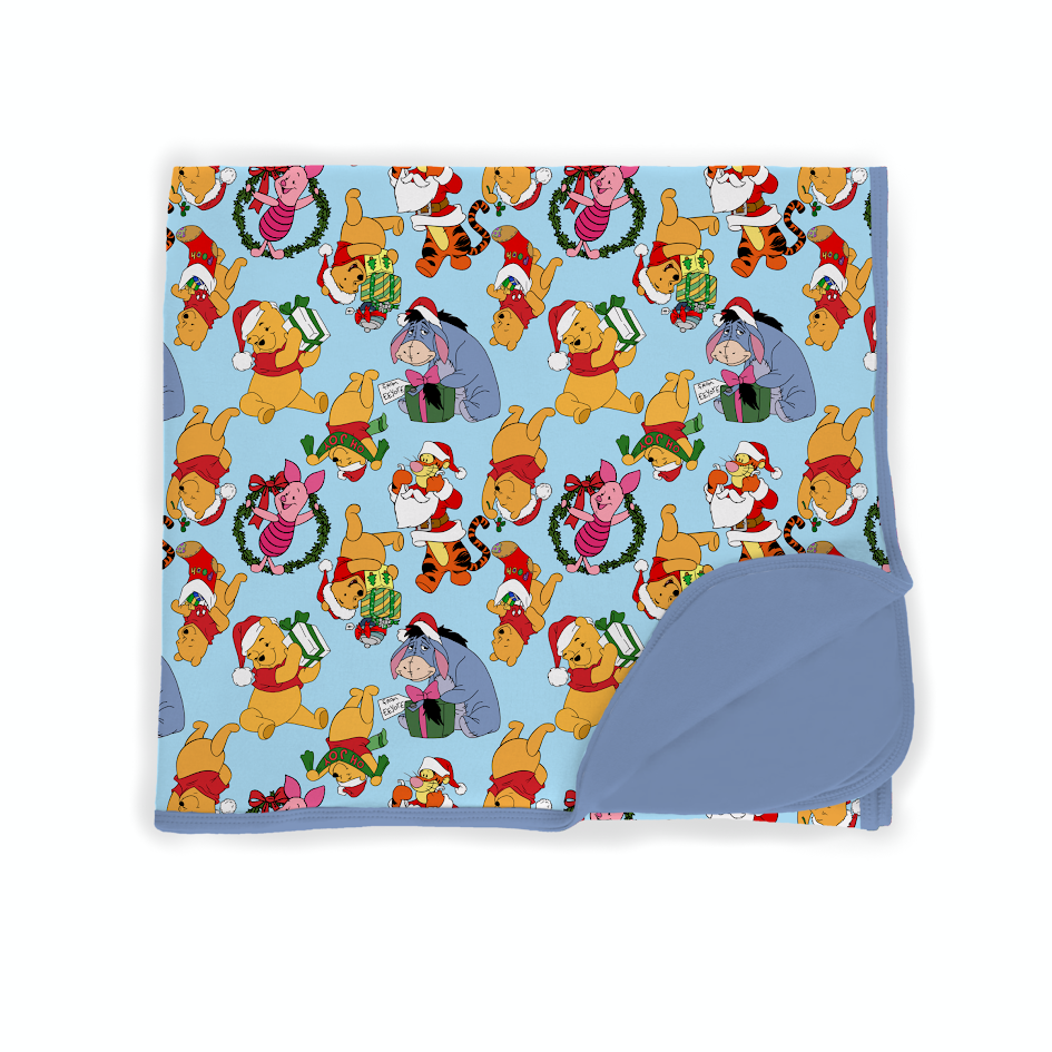 100 Acre Wood Winter Wonderland Double Layered Bamboo Blanket