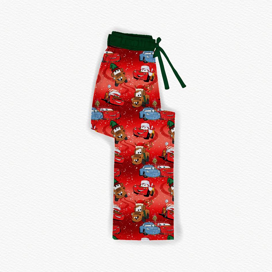 Christmas In Radiator Springs Bamboo Adult Straight Leg Style Pants