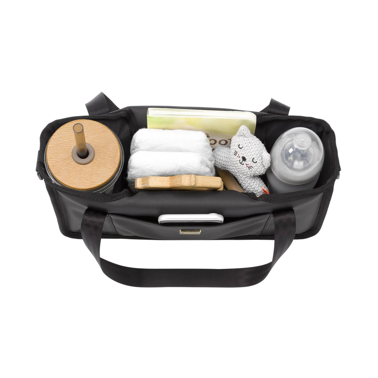 Wander Stroller Caddy- Black Matte Leatherette