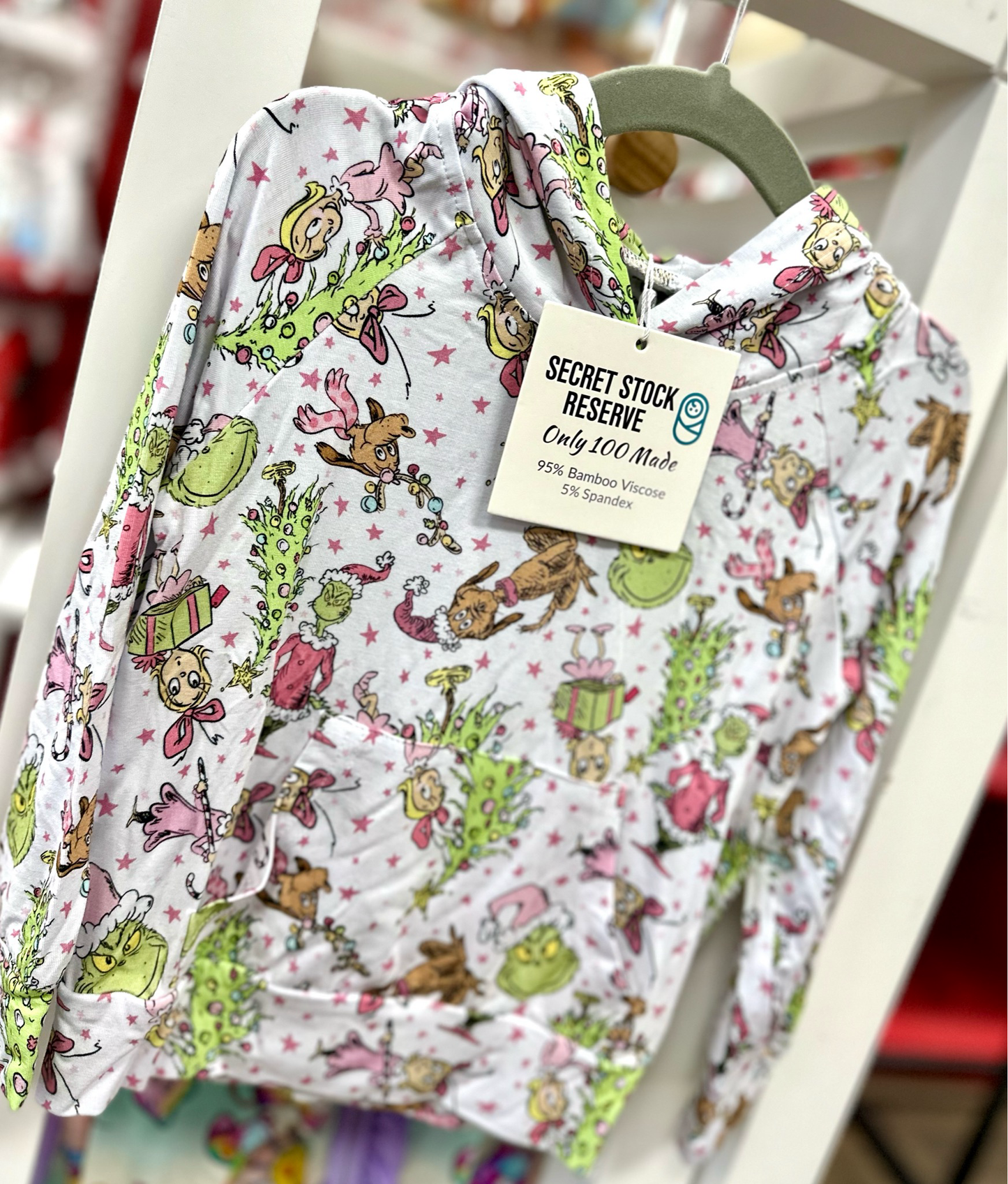 Pink Grump Christmas Bamboo Hoodie