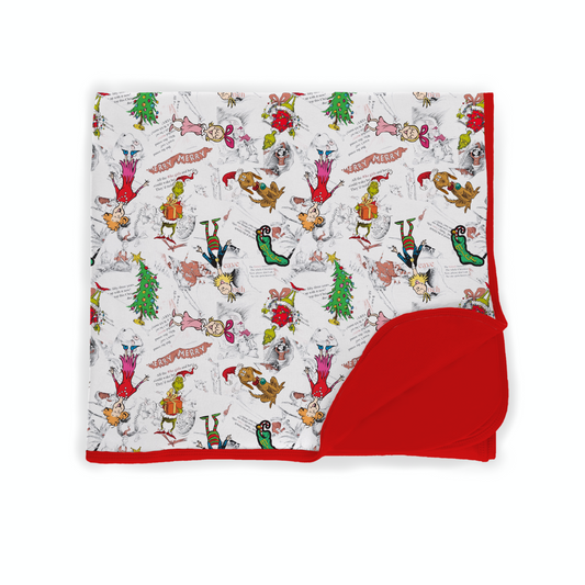 Storybook Grump Christmas Bamboo Blanket