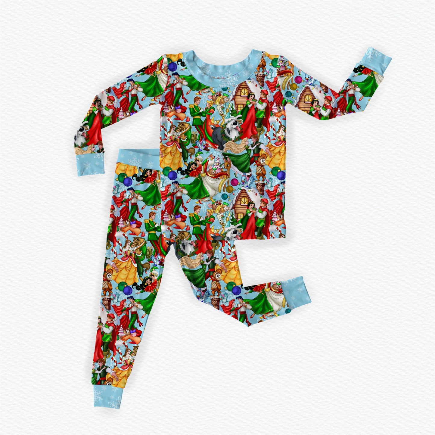 Princess Christmas Bamboo Long Sleeve Two Piece Pajama Set