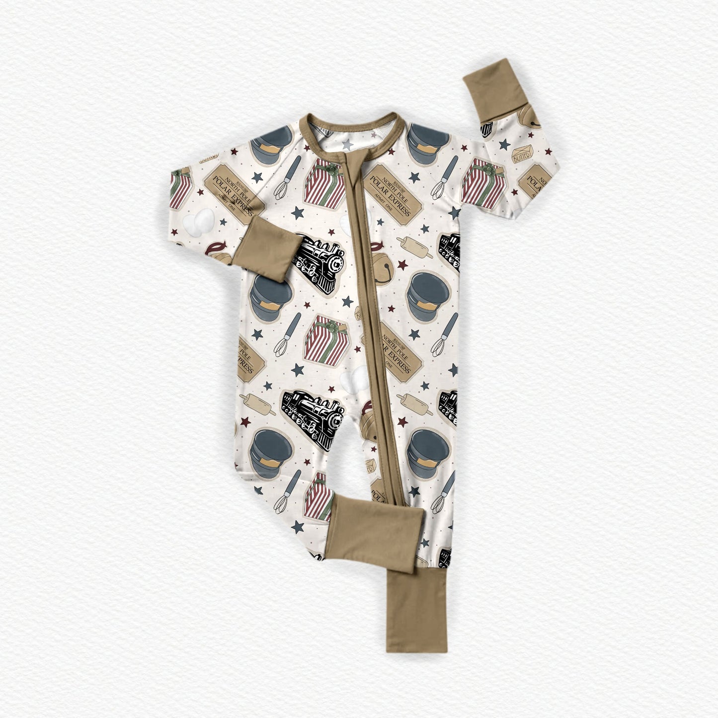 Polar Express Christmas Bamboo Zippy Pajamas