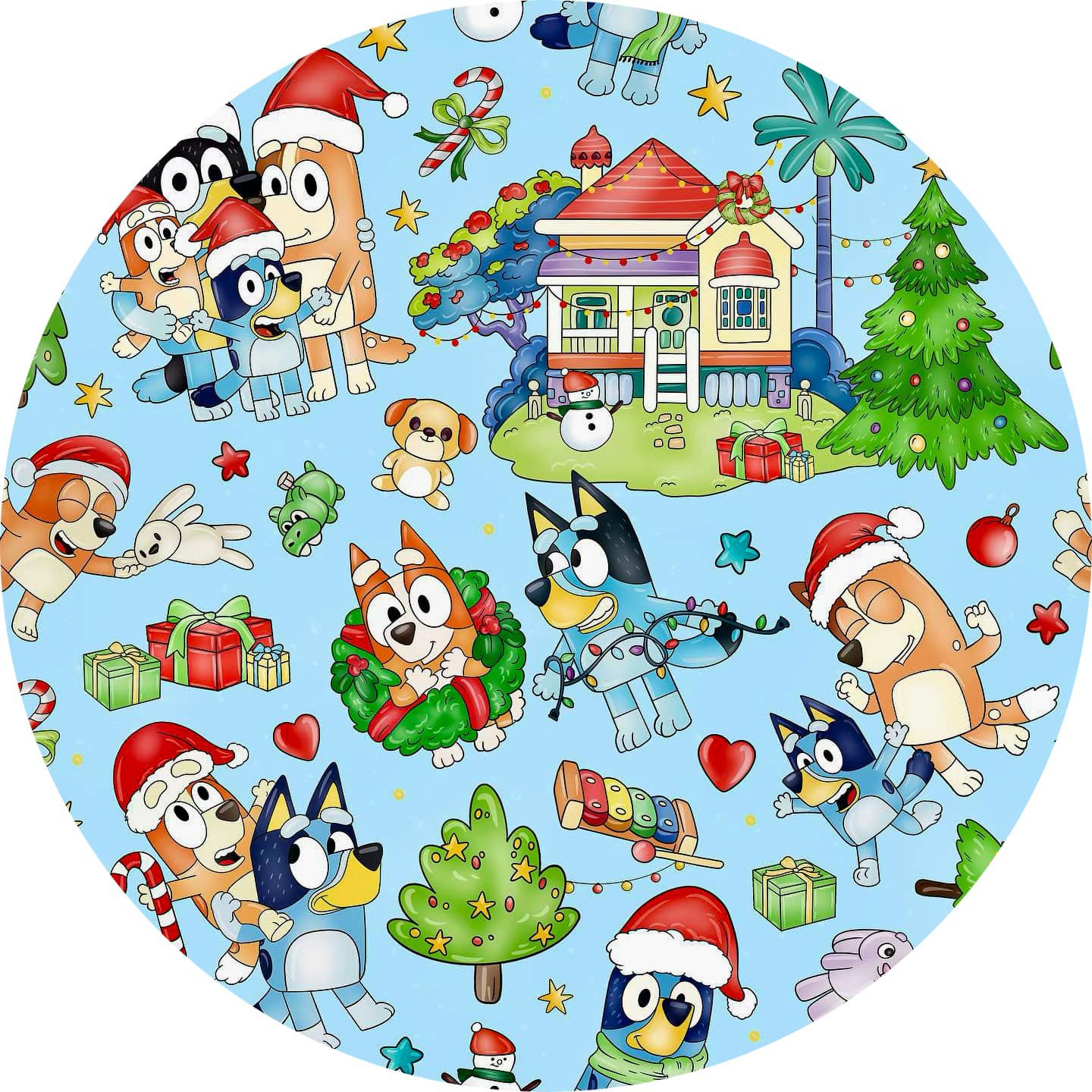 Blue Pup Christmas Adult Bamboo Zippy Pajamas