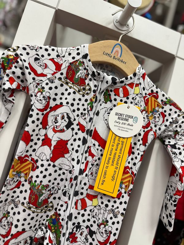 Dalmatian Christmas Bamboo Zippy Pajamas