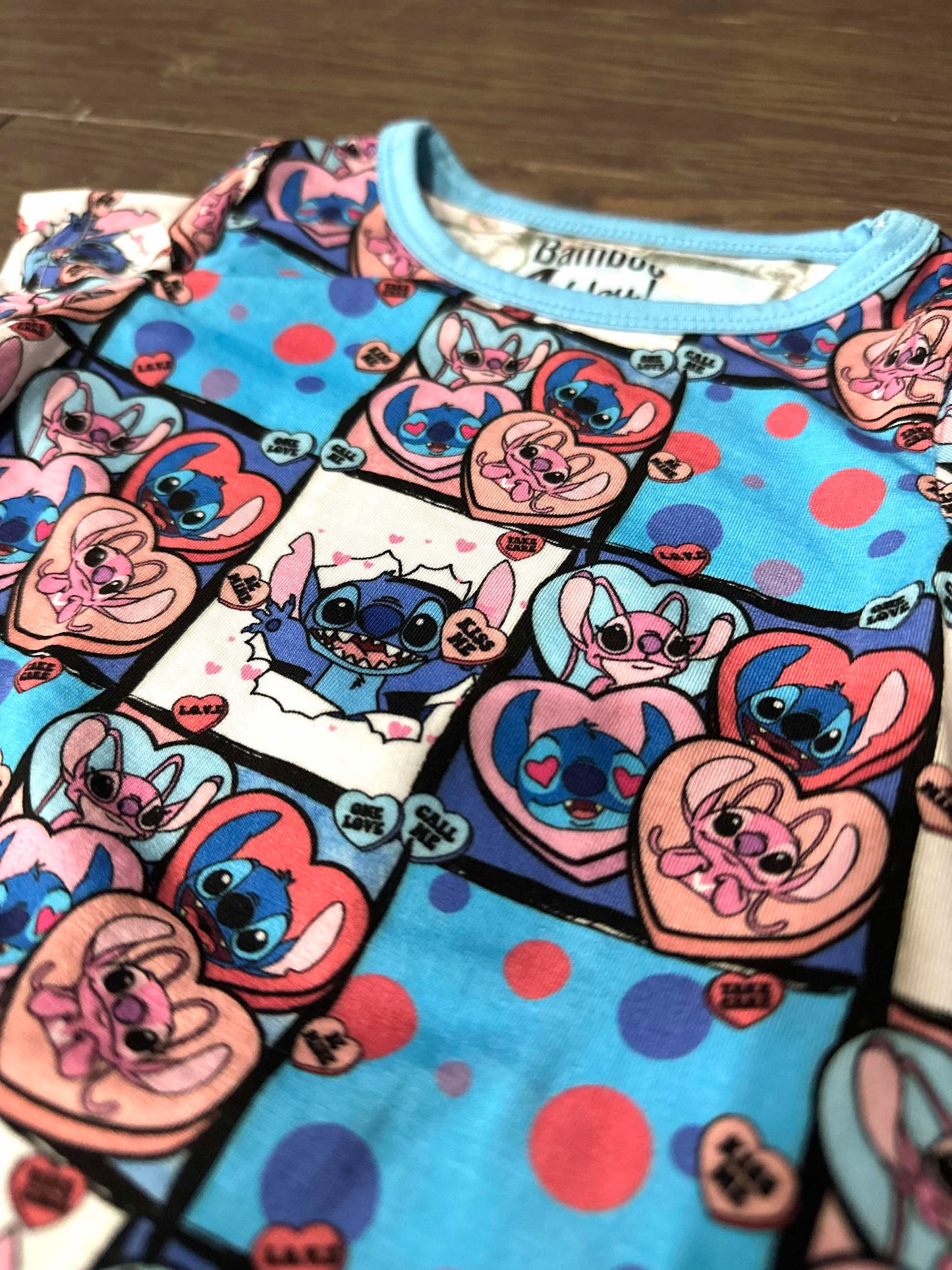 Stitch Love Bamboo Short Sleeve Two Piece Pajama Set