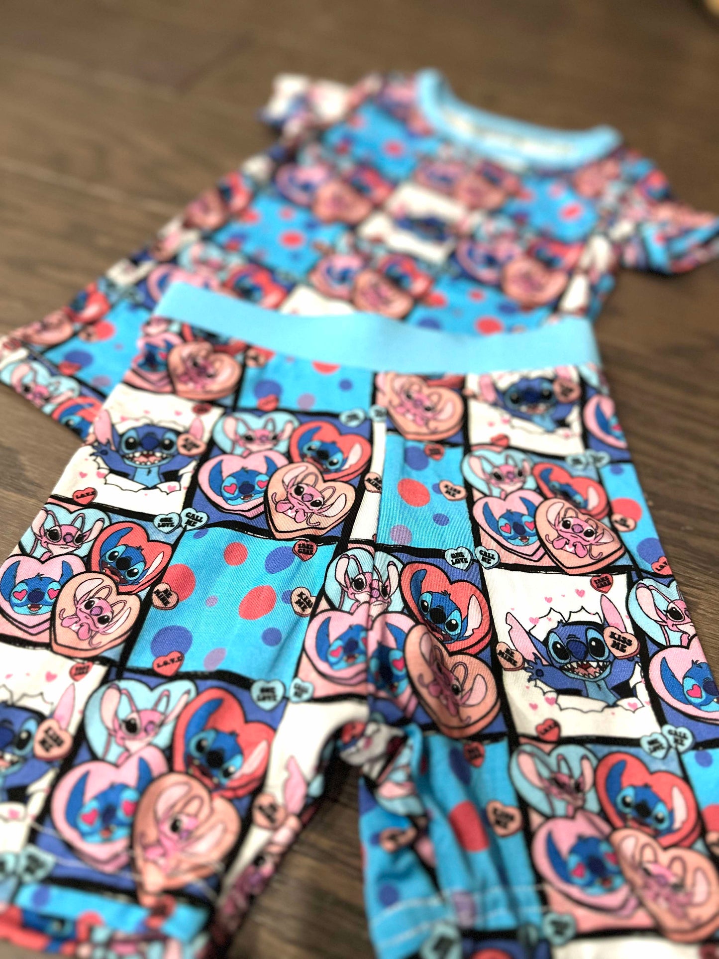 Stitch Love Bamboo Short Sleeve Two Piece Pajama Set