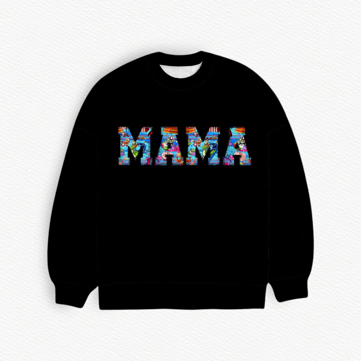 Toy Story Carnival MAMA Embroidered French Terry Bamboo Spandex Adult Sweatshirt