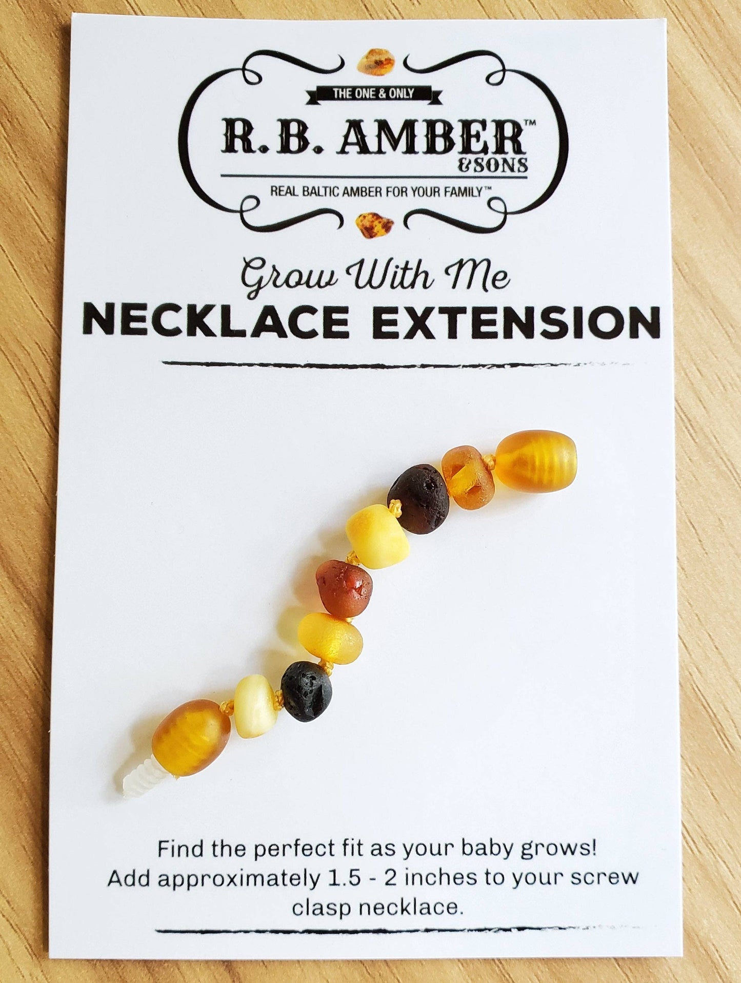 Raw Multi Baltic Amber Jewelry Extender