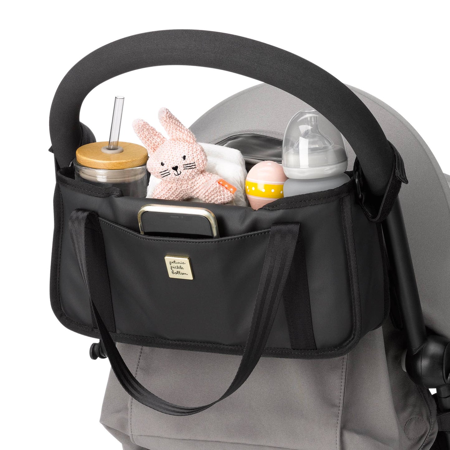 Wander Stroller Caddy- Black Matte Leatherette