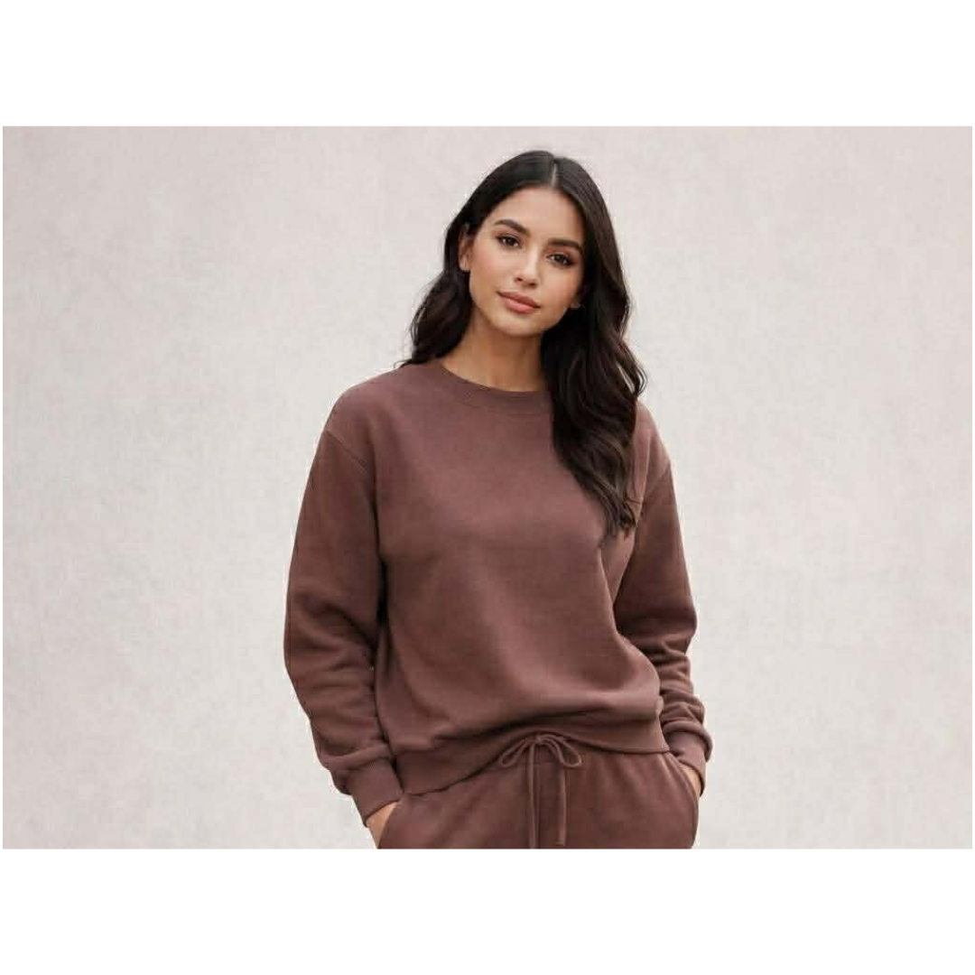 Coffee Women's Cozy French Terry Bamboo Adult Crewneck