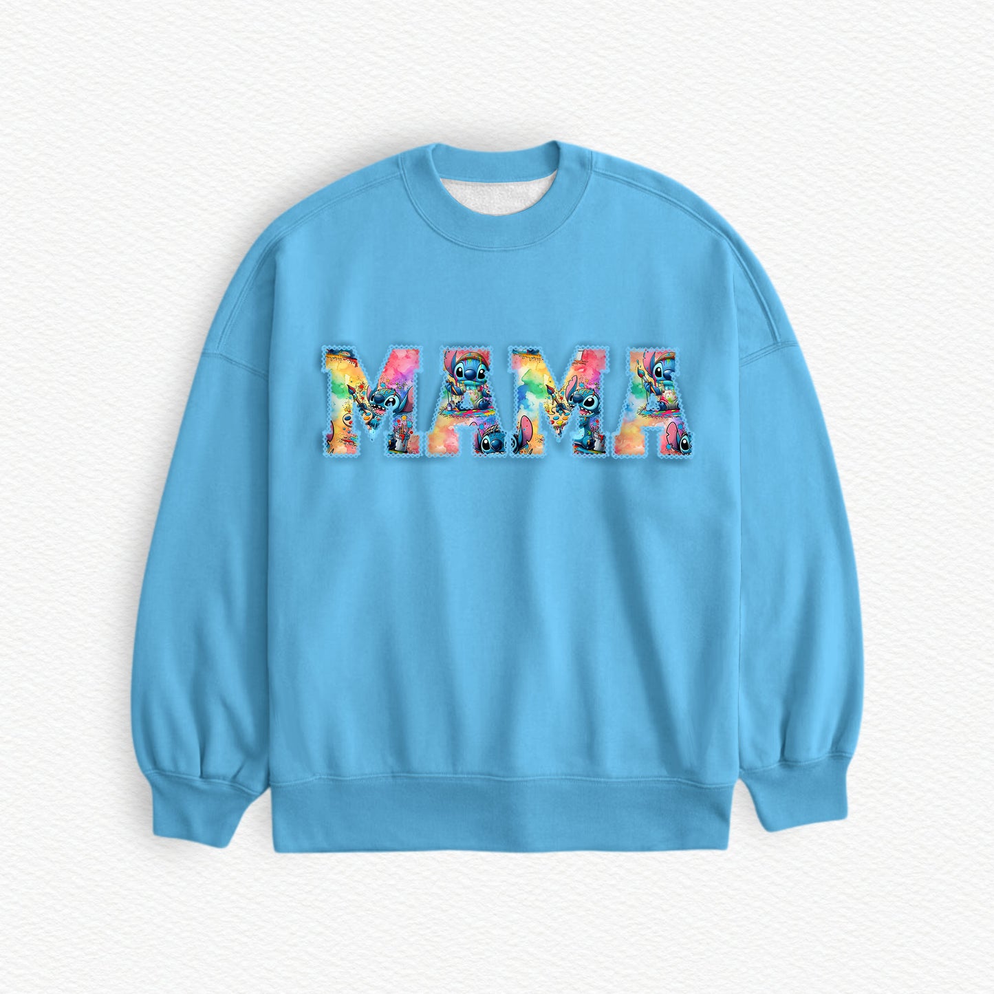 626 Watercolor MAMA Embroidered Lightweight Bamboo Spandex Adult Sweatshirt