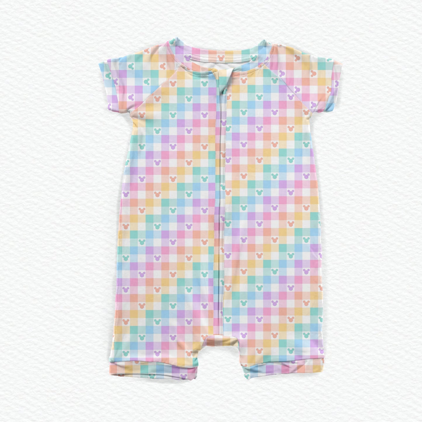 Checkered Pastels Bamboo Shortie
