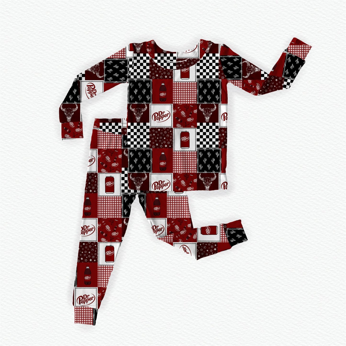 Dr. Pepper Bamboo Long Sleeve Two Piece Pajama Set