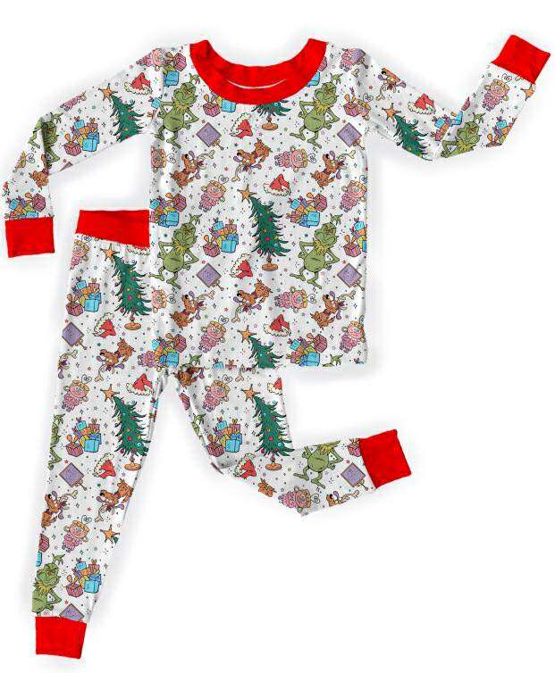 Mean But Merry Bamboo Long Sleeve Two Piece Pajama Set