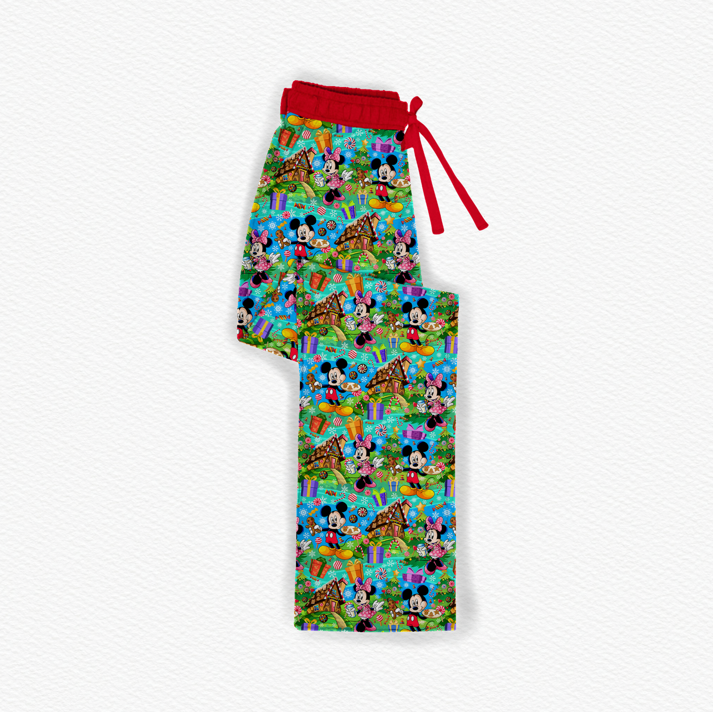 Candy Cane Lane Bamboo Adult Straight Leg Style Pants
