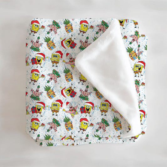 Christmas In Bikini Bottom Minky Blanket