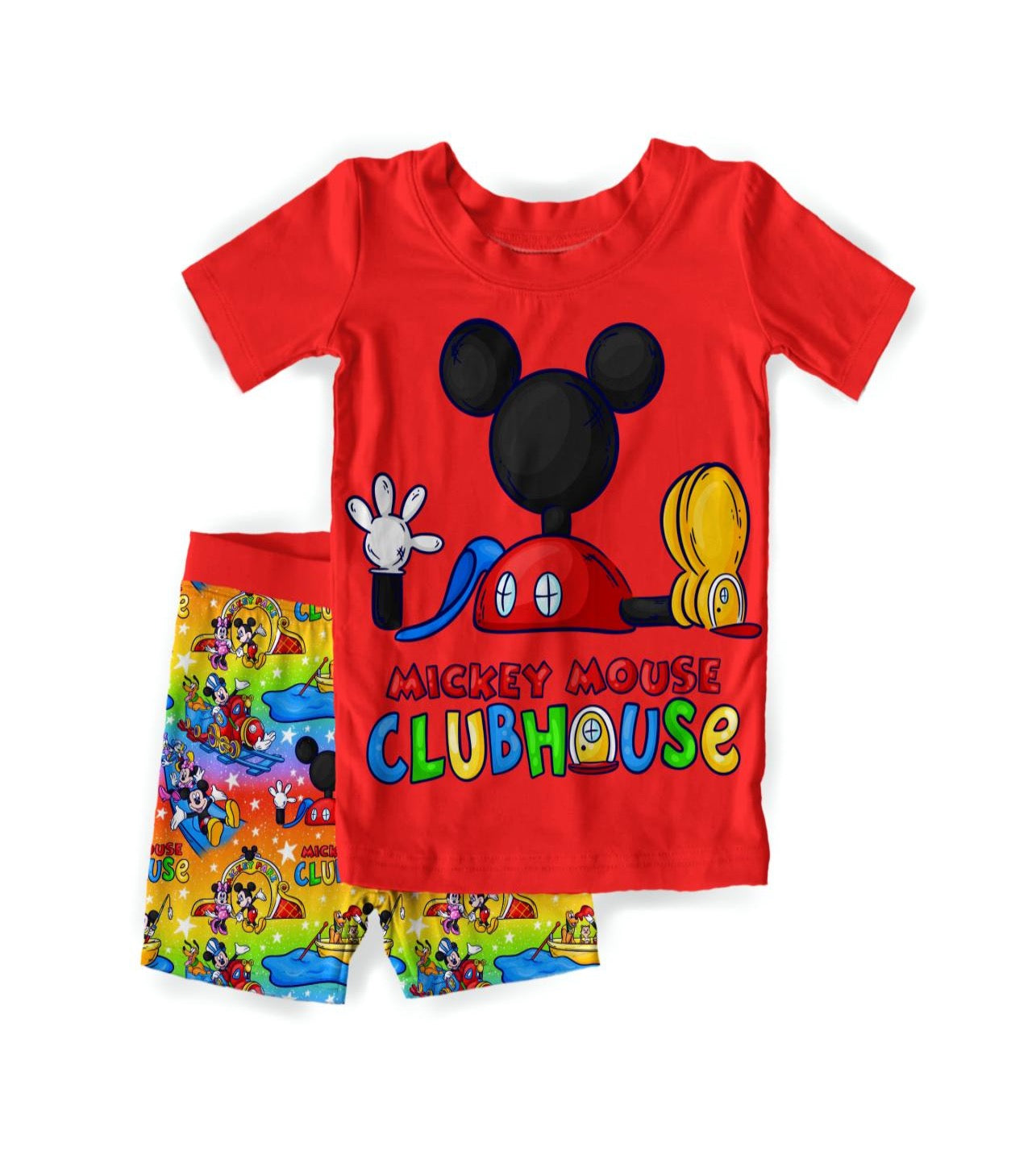 Mouse House Bamboo Short Sleeve & Shorts Two Piece Pajama Set