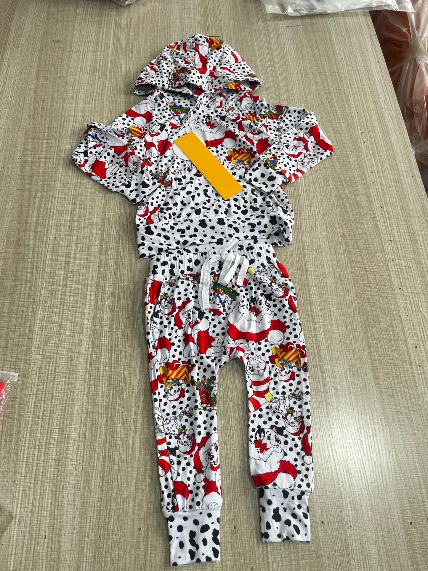 Dalmatian Christmas Bamboo Hoodie & Jogger Set