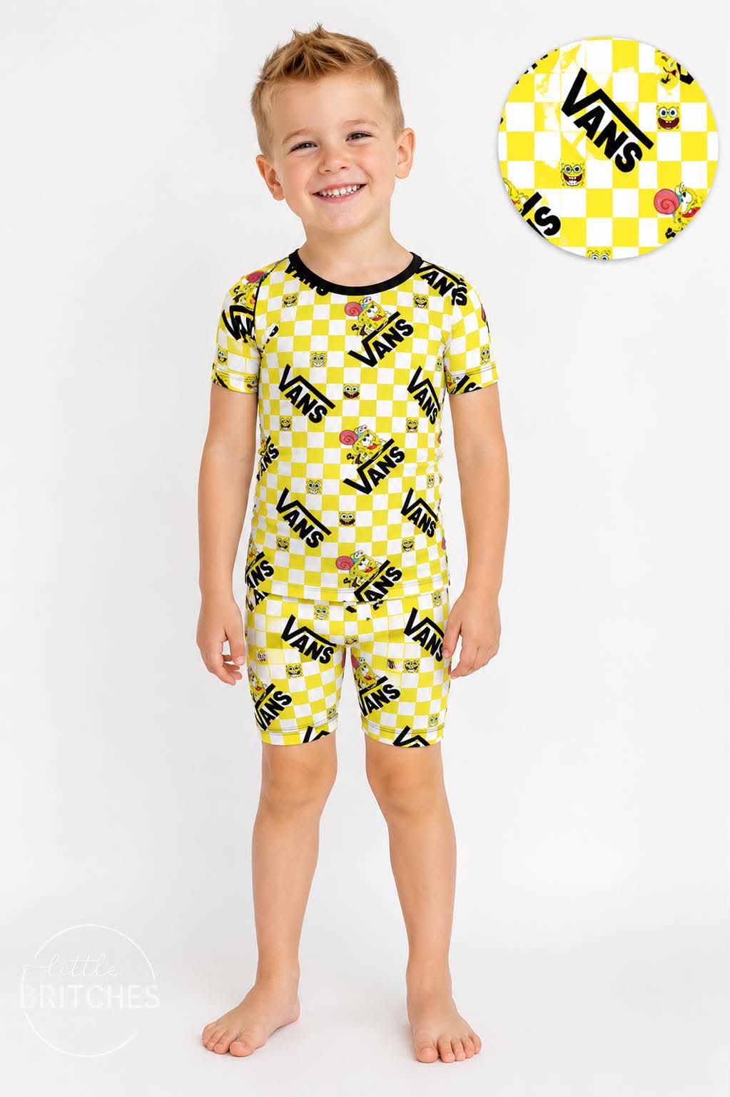 Squarepants Skatepark Bamboo Short Sleeve & Shorts Two Piece Pajama Set