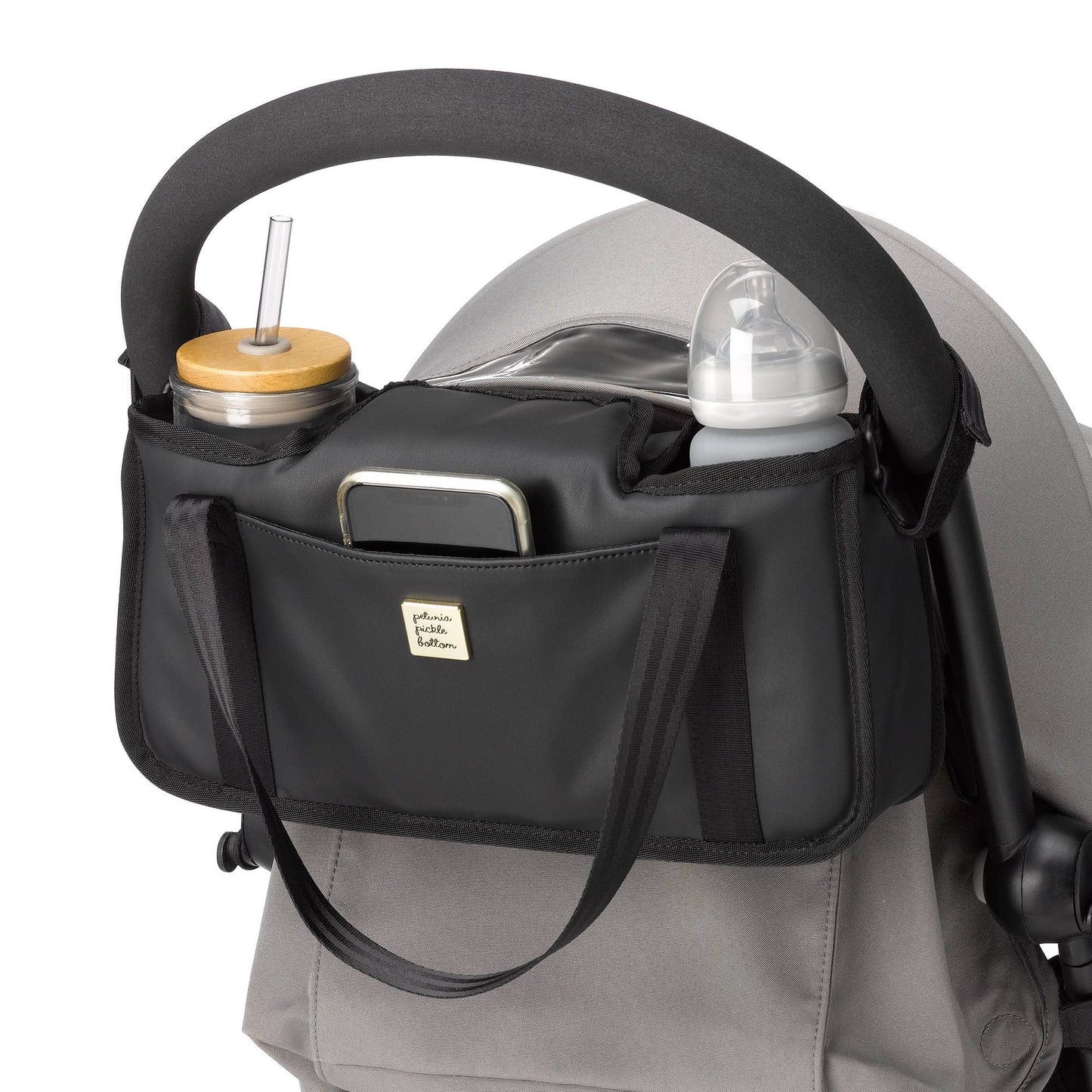 Wander Stroller Caddy- Black Matte Leatherette