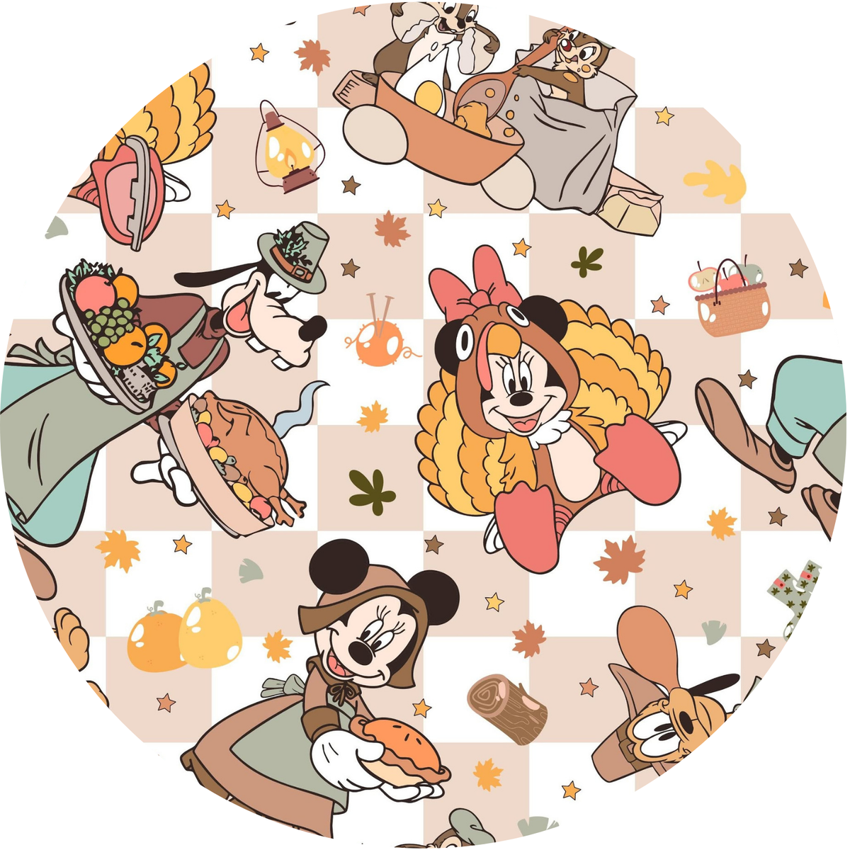 Mickey's Friendsgiving Bamboo Adult Jogger Pants