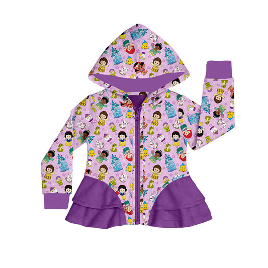 Purple Princess Tiny People Bamboo Ruffle Zip Up Jacket