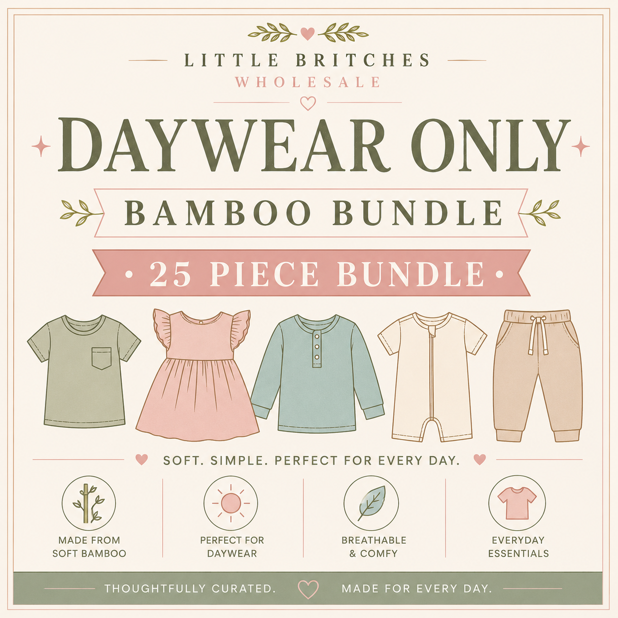 Daywear Children's Bamboo Bundle | 25 Piece Wholesale Assortment