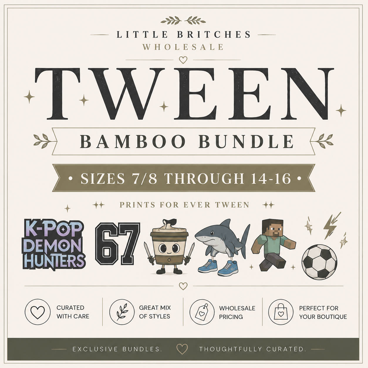 Tween Bamboo Bundle | 25 Piece Wholesale Assortment