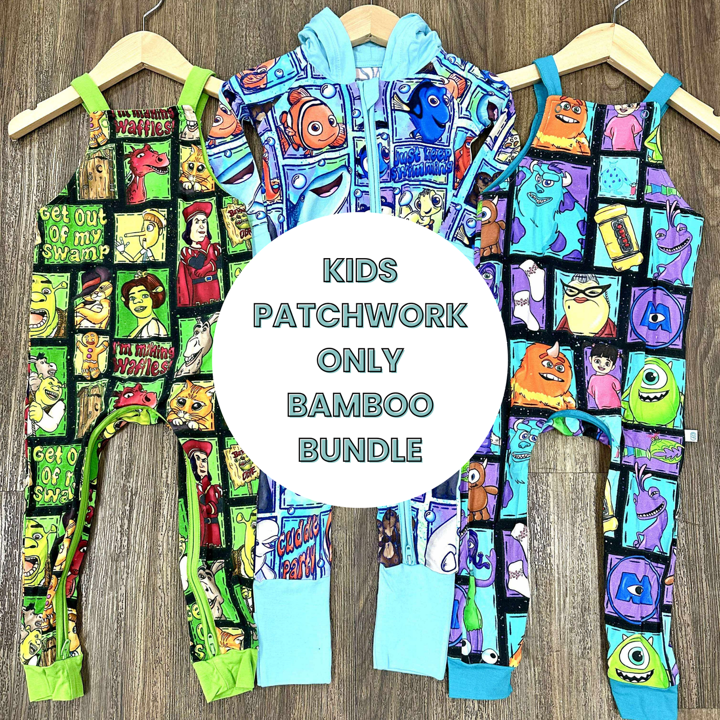 25 Piece Reseller Bamboo Bundles PATCHWORK Prints ONLY - Children's Items