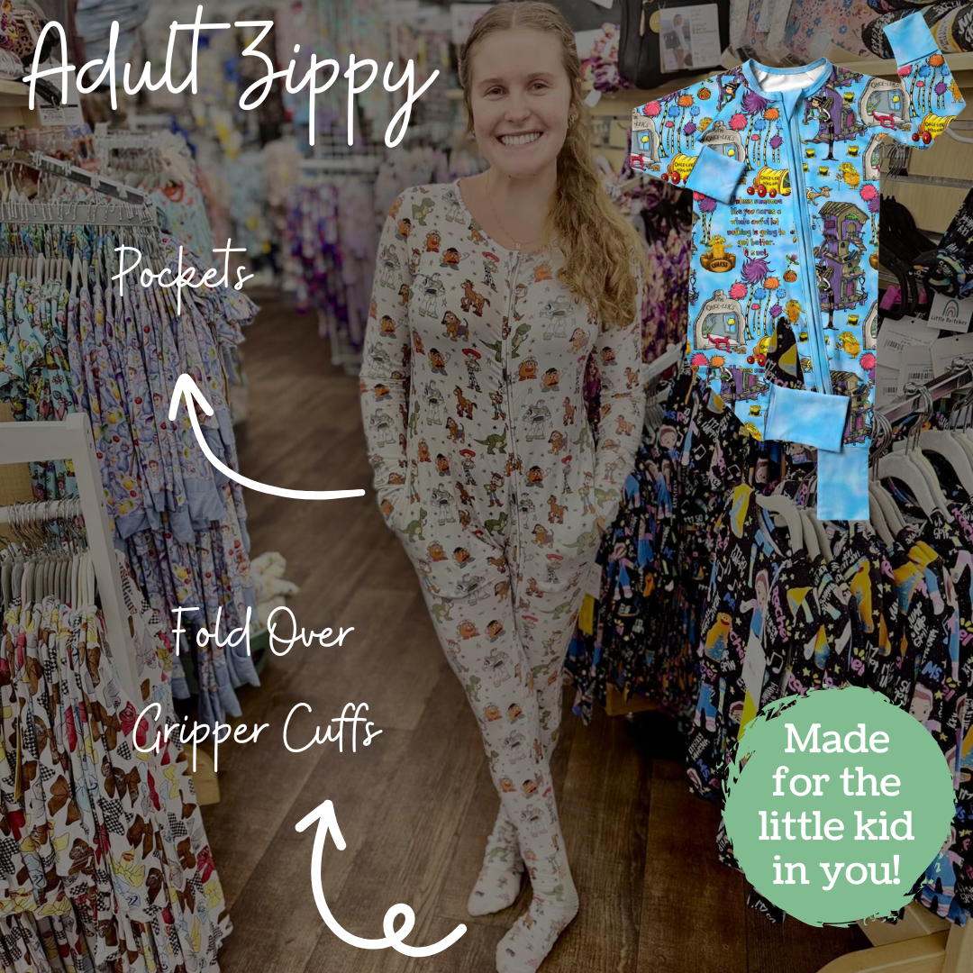Seuss Adult Bamboo Zippy Pajamas