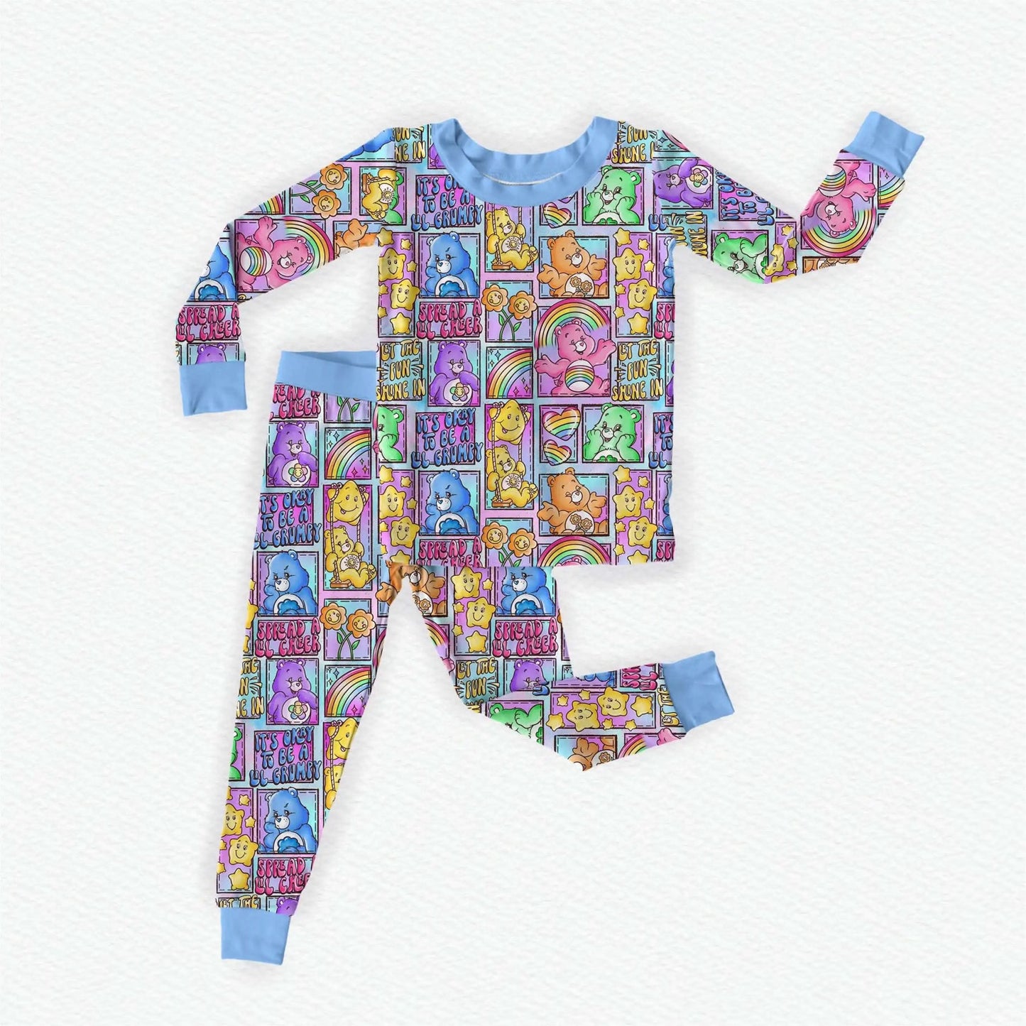 Care Bears Patchwork Bamboo Long Sleeve Two Piece Pajama Set