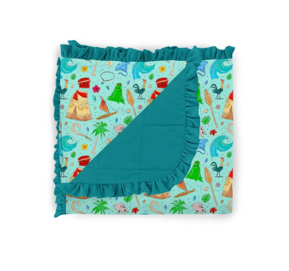 Moana Ruffle Double Layered Quilted Blanket