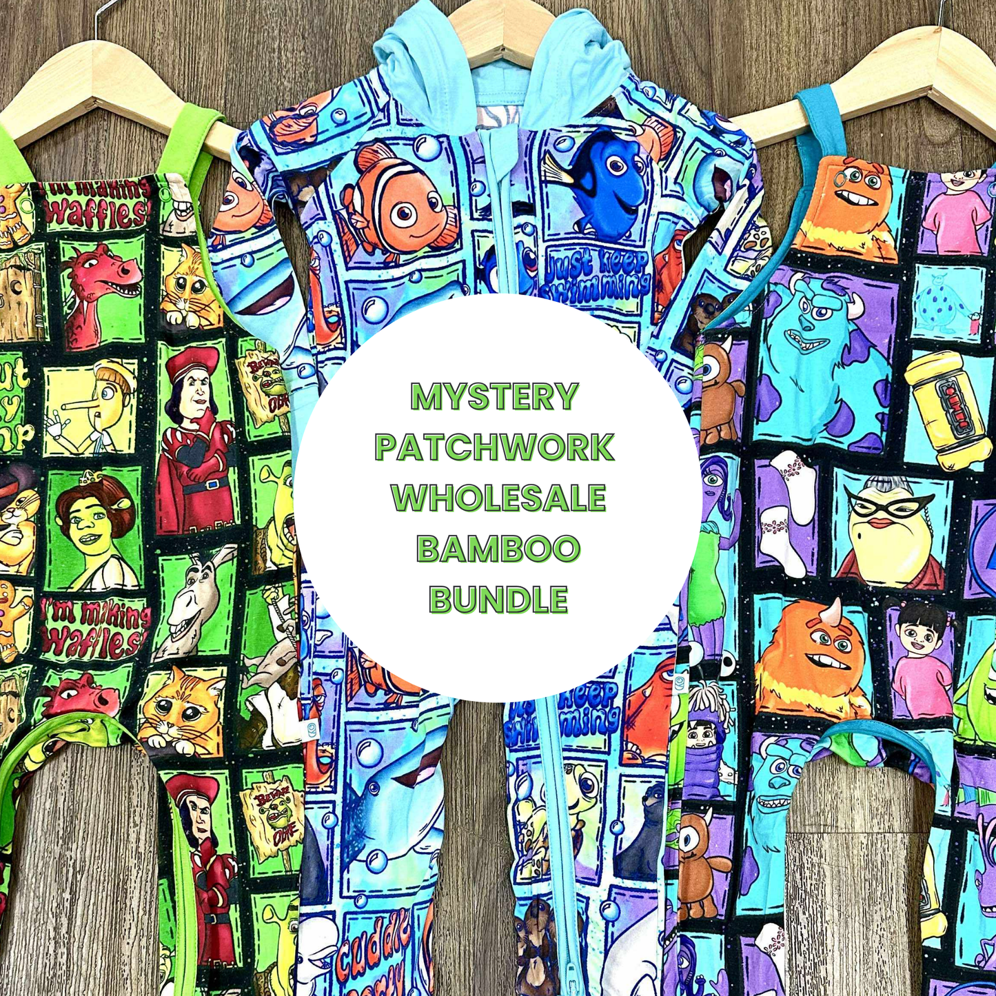 50 Piece Reseller Bamboo Bundles ALL PATCHWORK SSR LUXE - Children's Items 45 Clothing Items & 5 Accessories