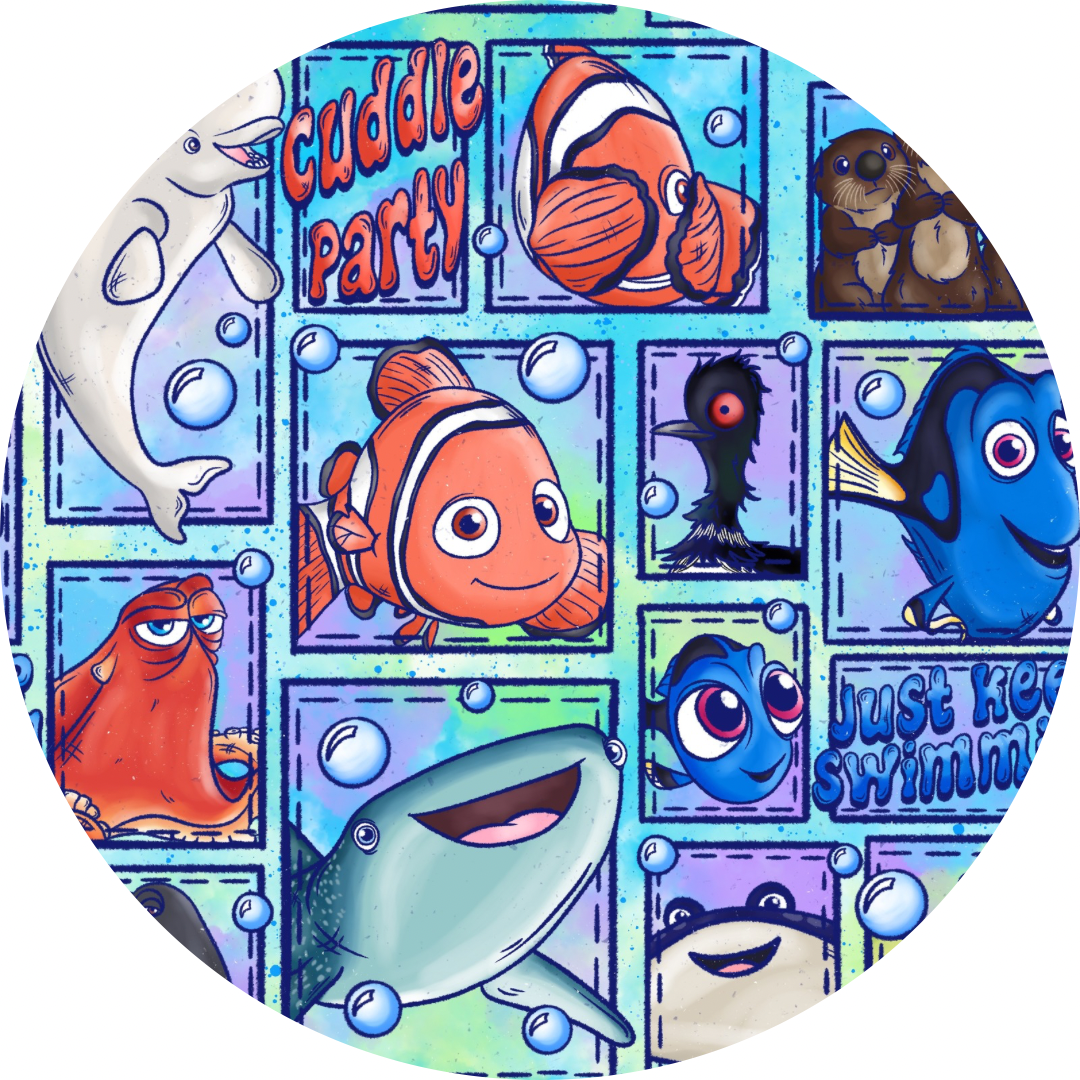 "Just Keep Swimming" Patchwork Bamboo Blanket