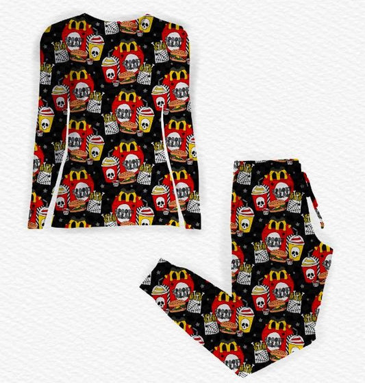 Spooky Kid Bamboo Adult Jogger Style Sleep Set