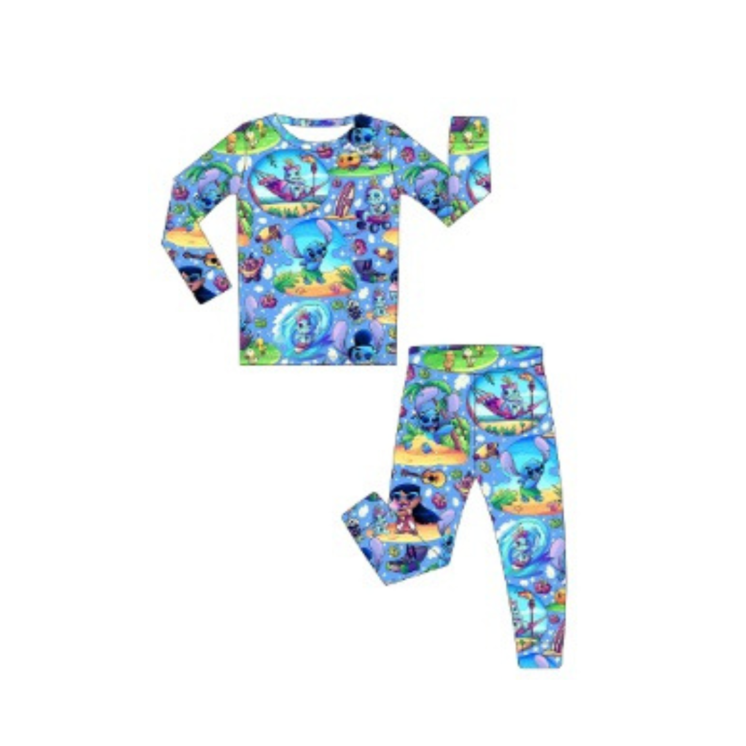 He Mele No Lilo Bamboo Long Sleeve Two Piece Pajama Set
