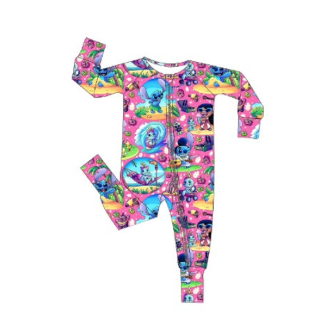 Hawaiian Roller Coaster Ride Bamboo Zippy Pajamas