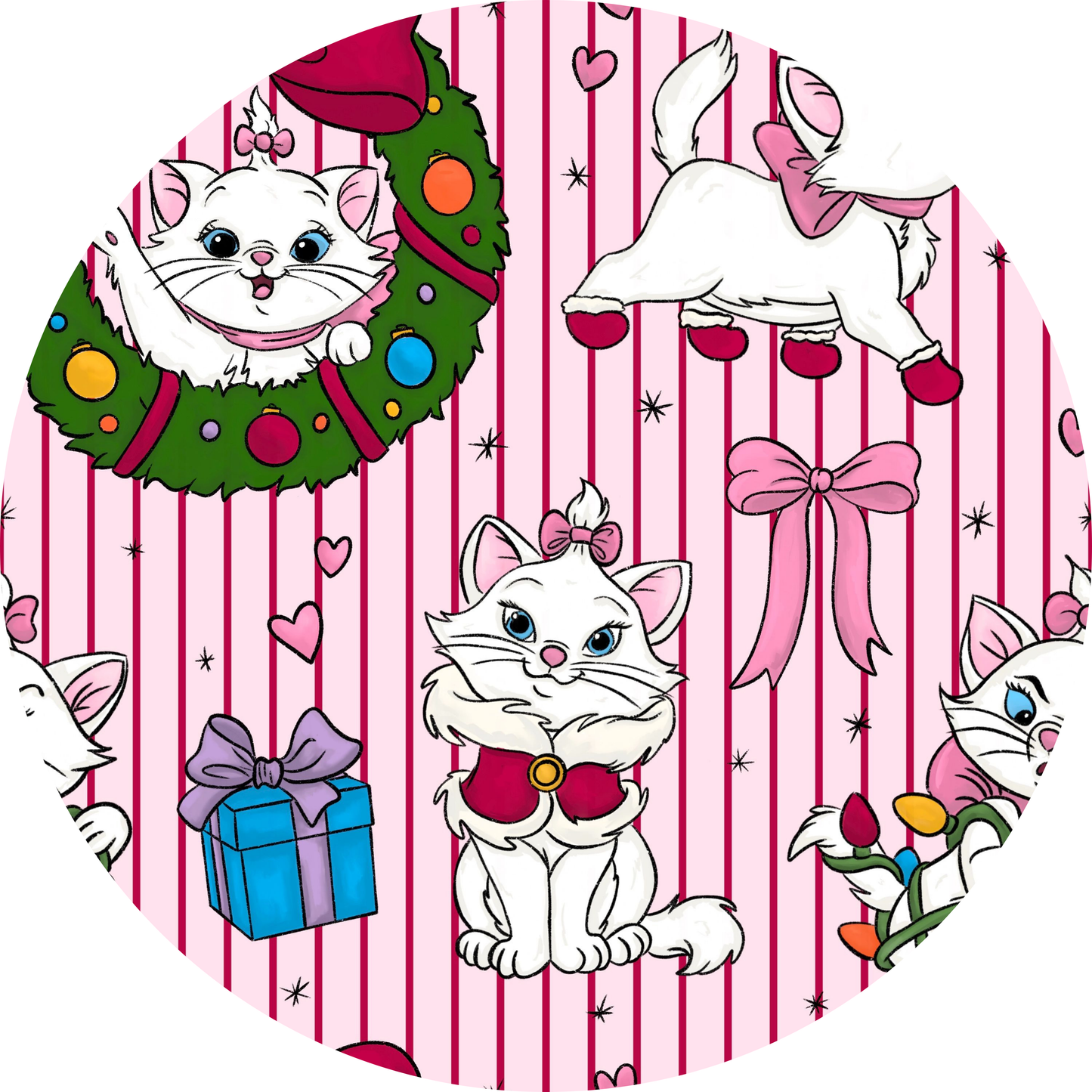Purrdy In Pink Christmas Bamboo Zippy Pajamas