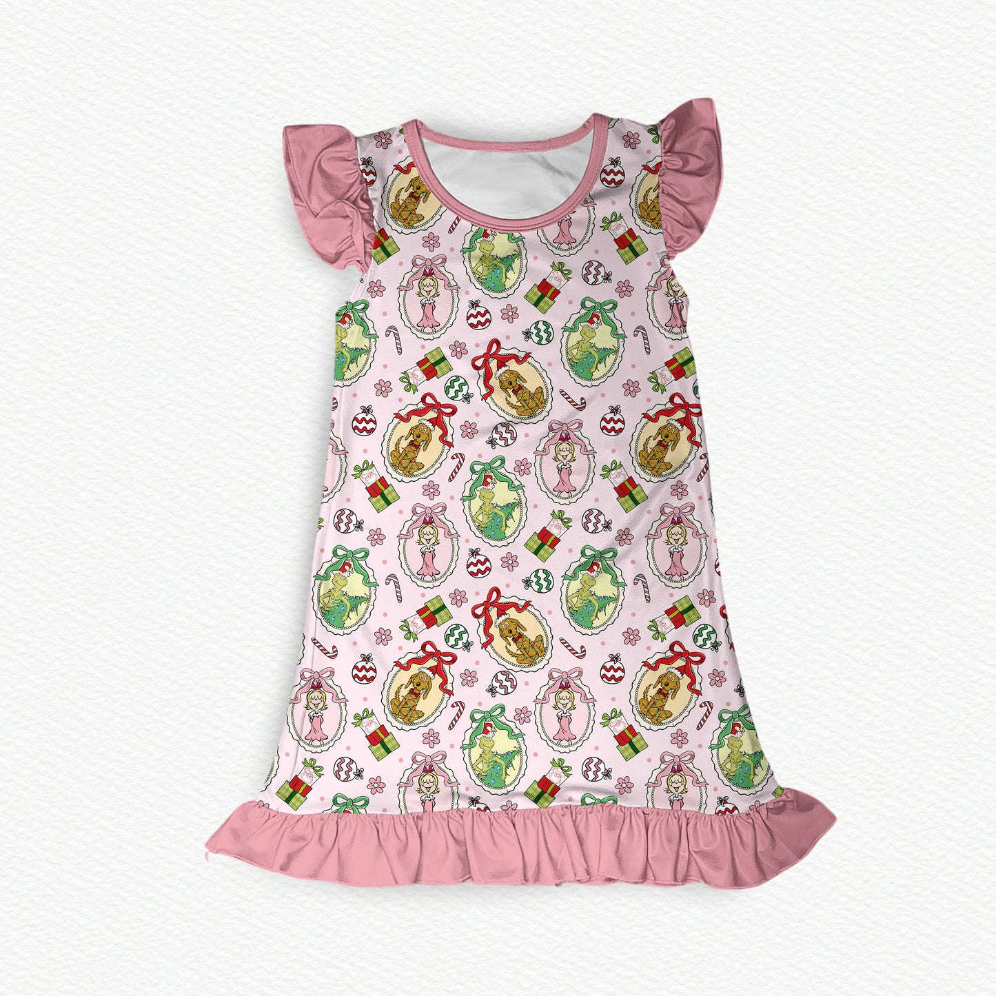 Lou Who Flutter Sleeve Bamboo Short Sleeve Nightgown