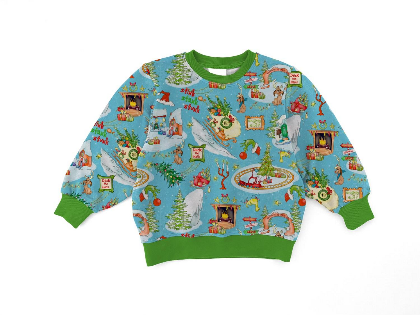 Green Guy Christmas Bamboo Terry Crewneck