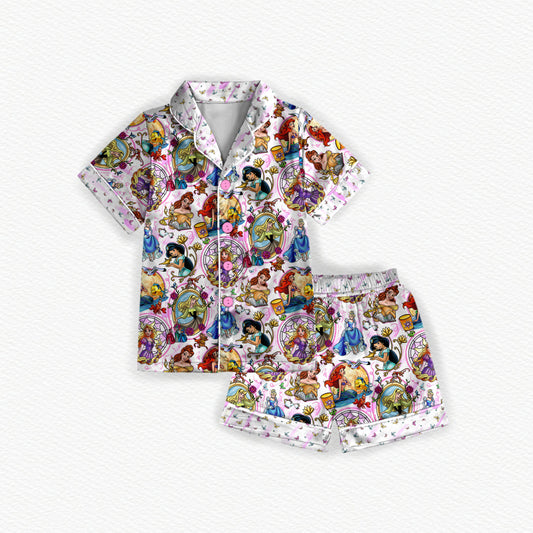 Once Upon A Time ADULT Bamboo Sleepover Short Sleeve & Shorts Two Piece Pajama Set