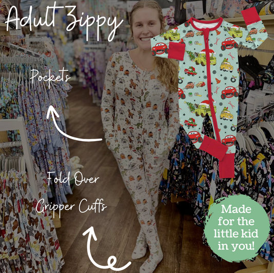 Kachow Christmas Adult Bamboo Zippy Pajamas