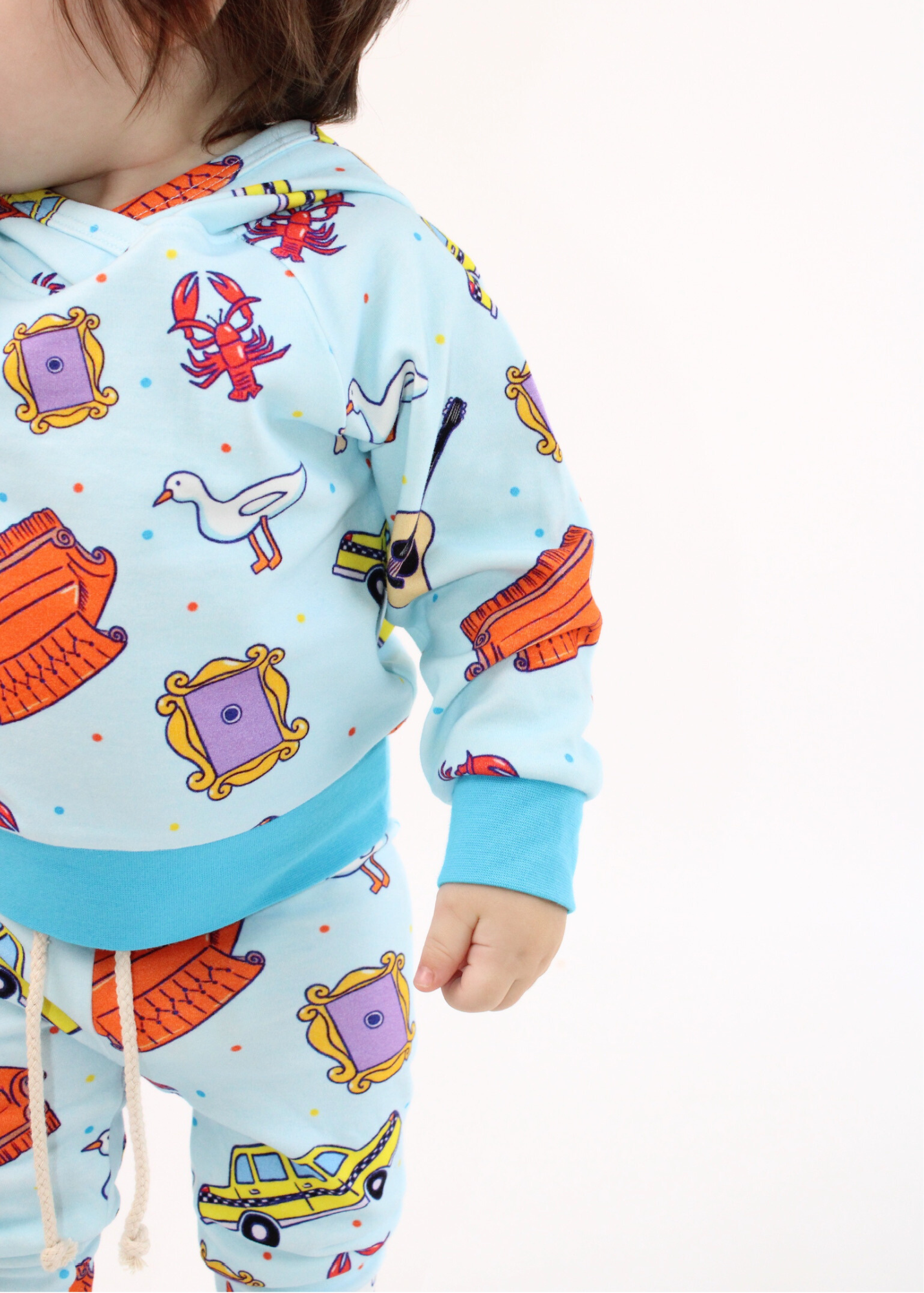Best Friends Cotton Hooded Jogger Set With Comfort Stretch Waistband