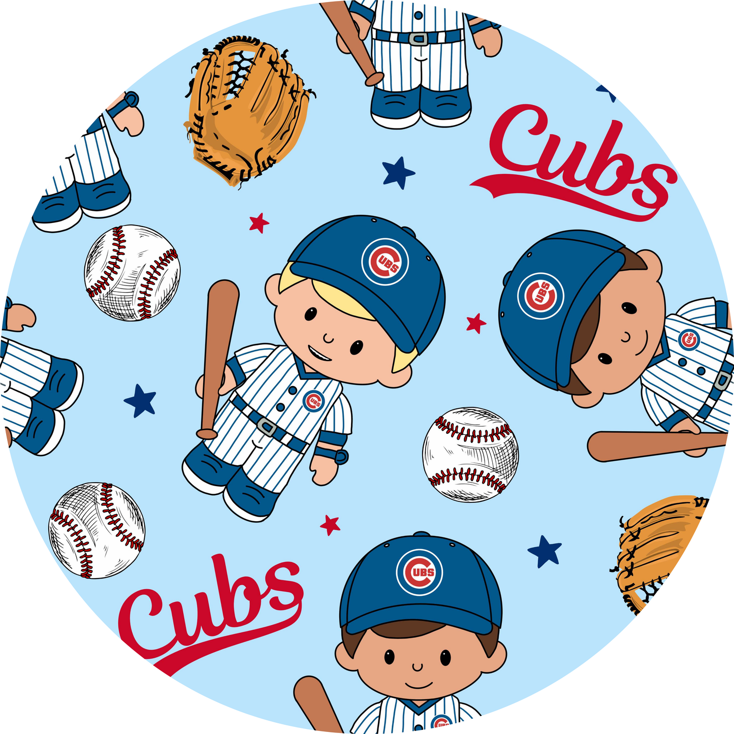 Cubs Baseball Tiny People Bamboo Short Sleeve Ruffle Dress