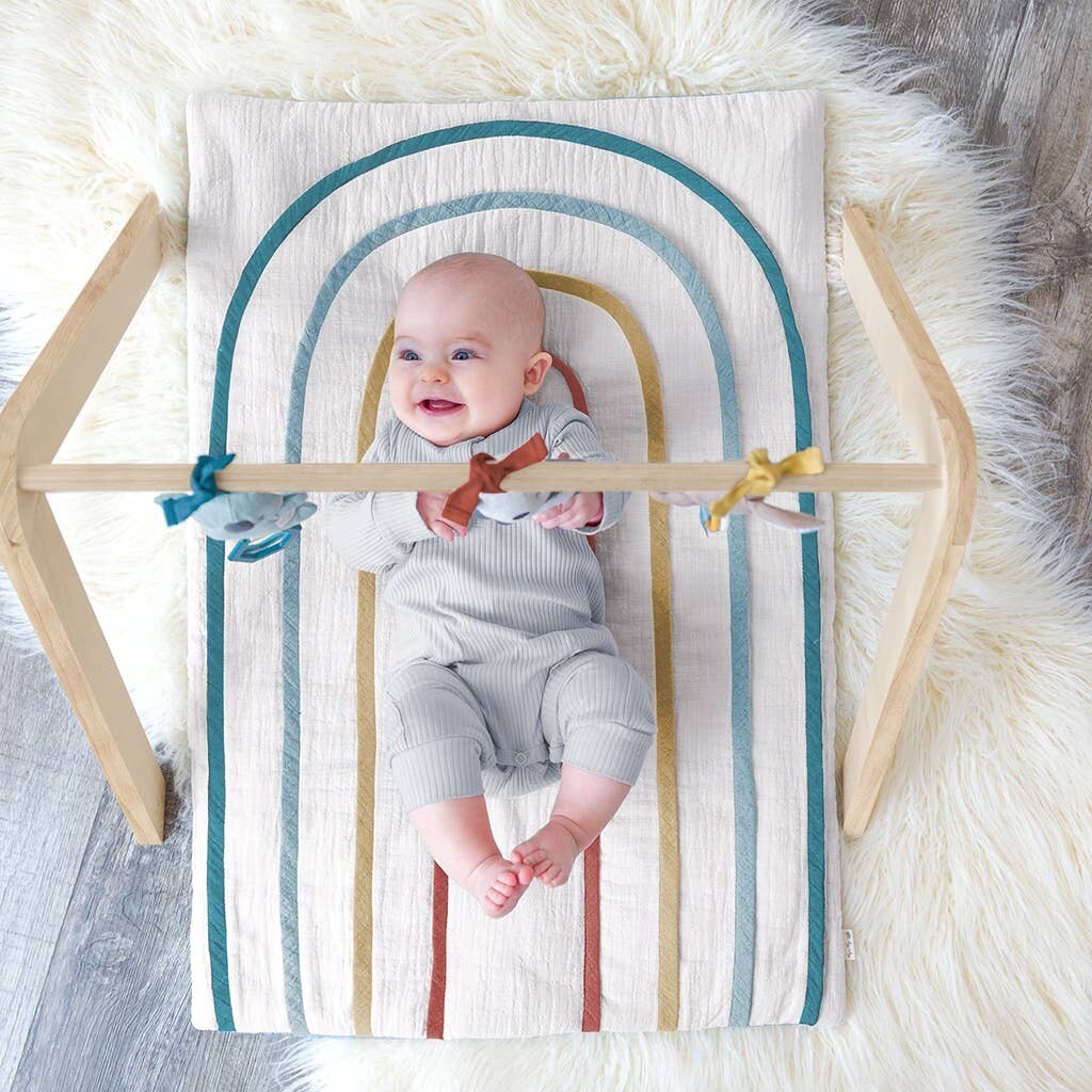Itzy Ritzy BeSpoke Wooden Activity Gym and mat with toys