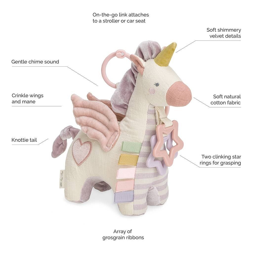 Itzy Ritzy Bespoke Link & Love™ Pegasus Activity Plush with Teether Toy