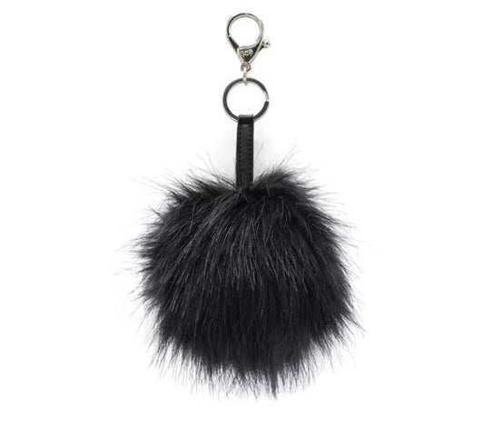 Itzy Ritzy Diaper Bag Charm Pouf Keychain- Black